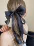 Organza Triple Bow Hair Clip-Black