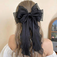 Ribbon Top Organza Bow Hair Clip
