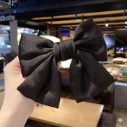 Satin Short Tail Bow Hair Clip