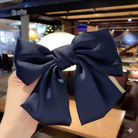 Satin Short Tail Bow Hair Clip