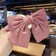 Satin Short Tail Bow Hair Clip