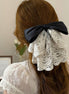 Organza White Tail Bow Clip