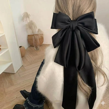 Ultra Large Satin/Flannel Bow Hair Clip