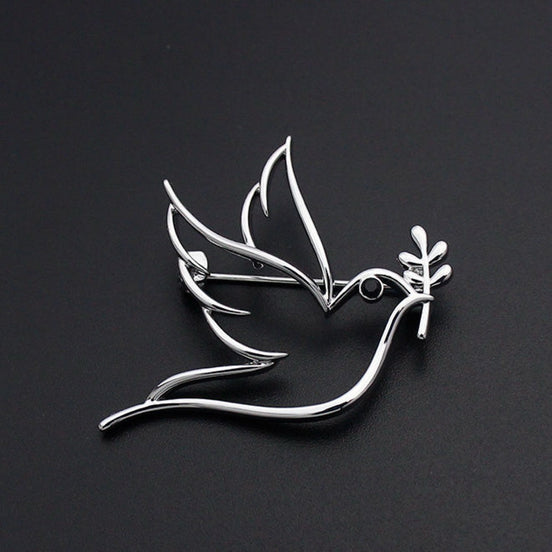 Hollow Peace Pigeon Brooch