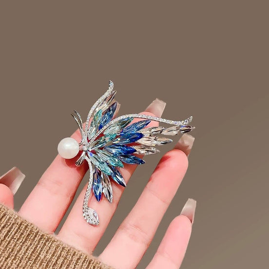 Crystal Butterfly Brooch
