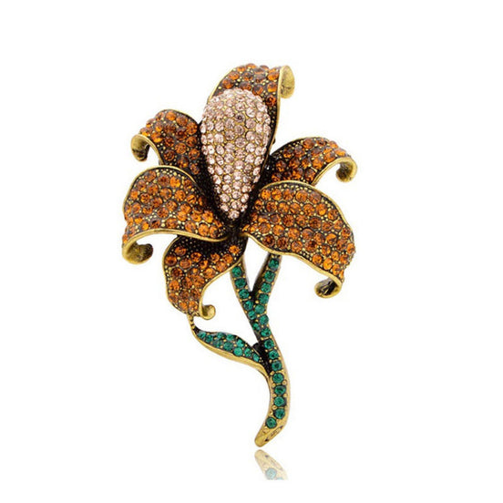 Vintage Oil Painting Style Lily Brooch