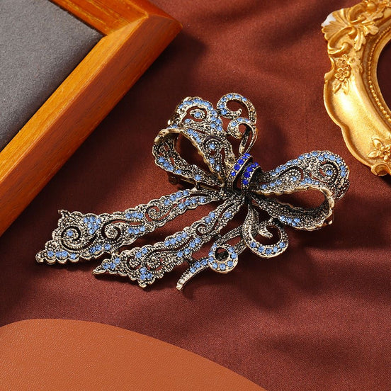 Vintage Crystal Bow Brooch