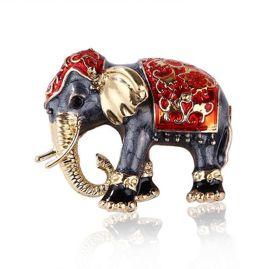 Vintage Imitation Enamel Elephant Brooch