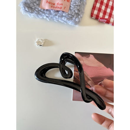 Vintage Heart-shaped Jelly Big Hair Claw Clip