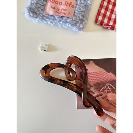 Vintage Heart-shaped Jelly Big Hair Claw Clip