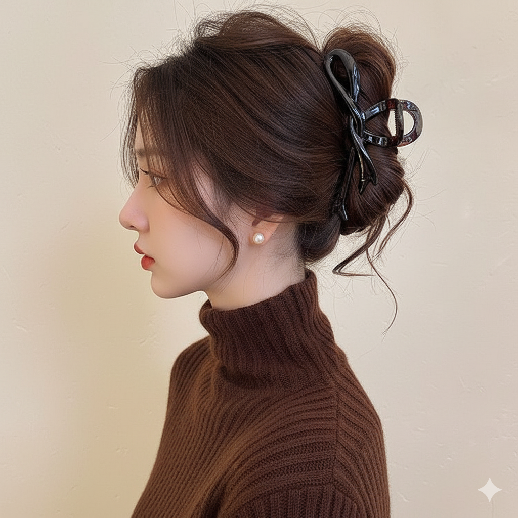 Ribbon Bow Hair Claw Clip