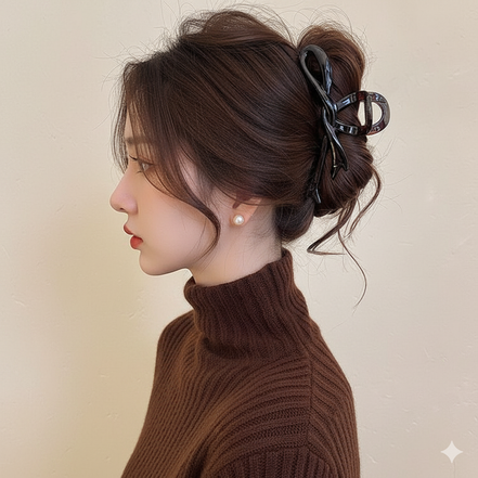 Ribbon Bow Hair Claw Clip