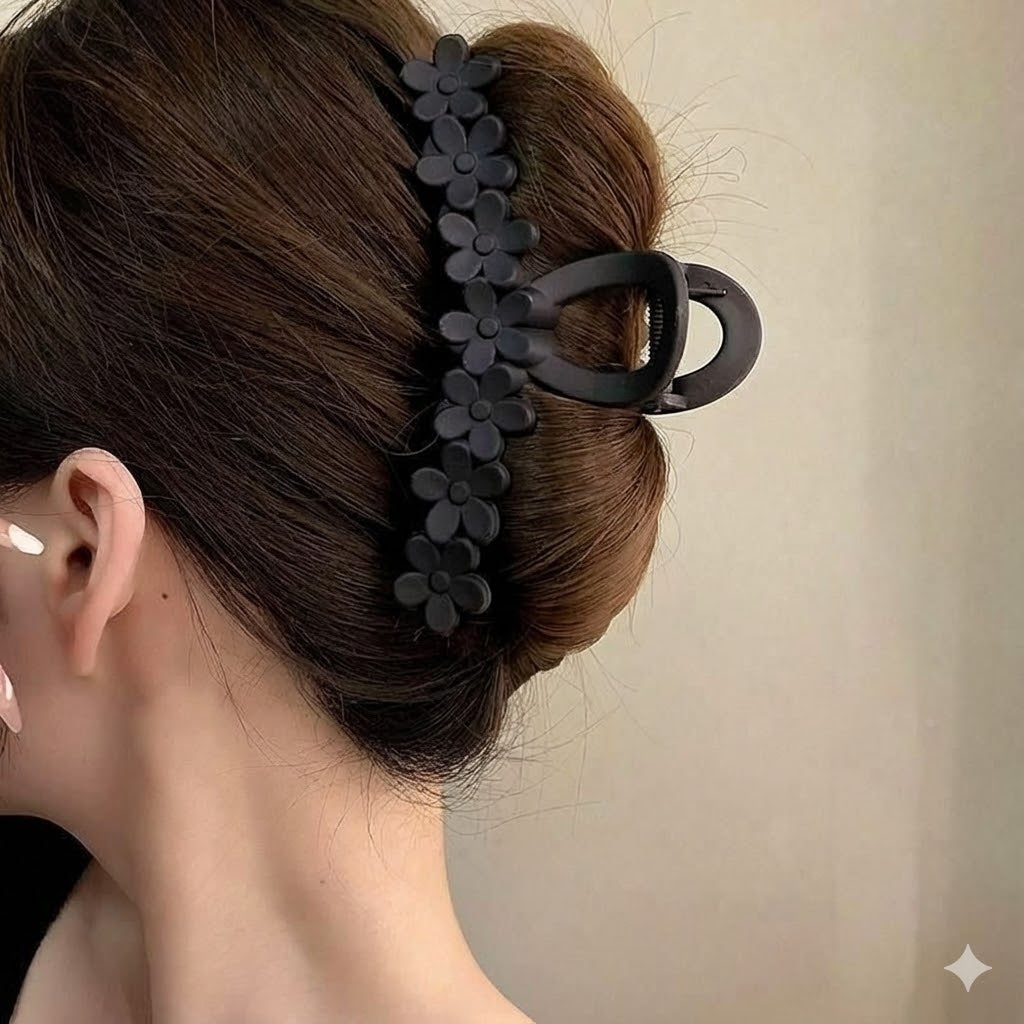Maillard Style Matte Flower Hair Claw Clip