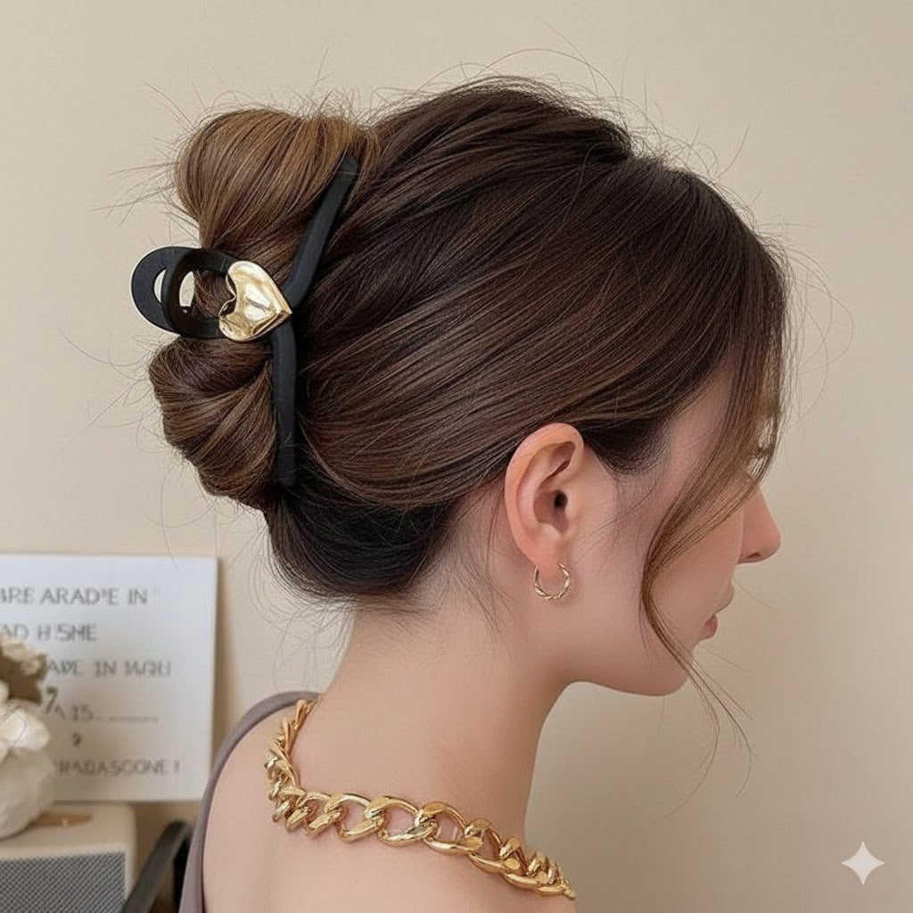 Heart Top Hair Claw Clip