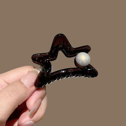 Pearl Top Star-shape Hair Claw Clip