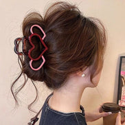 Triple Heart Hollow Hair Claw Clip