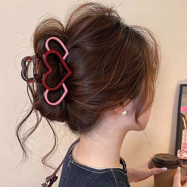 Triple Heart Hollow Hair Claw Clip
