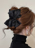Silky Satin Double Bow Hair Claw Clip