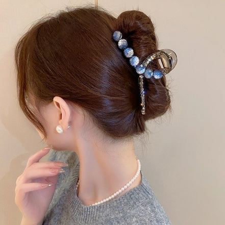 Shine Crystal Ribbon Hair Claw Clip
