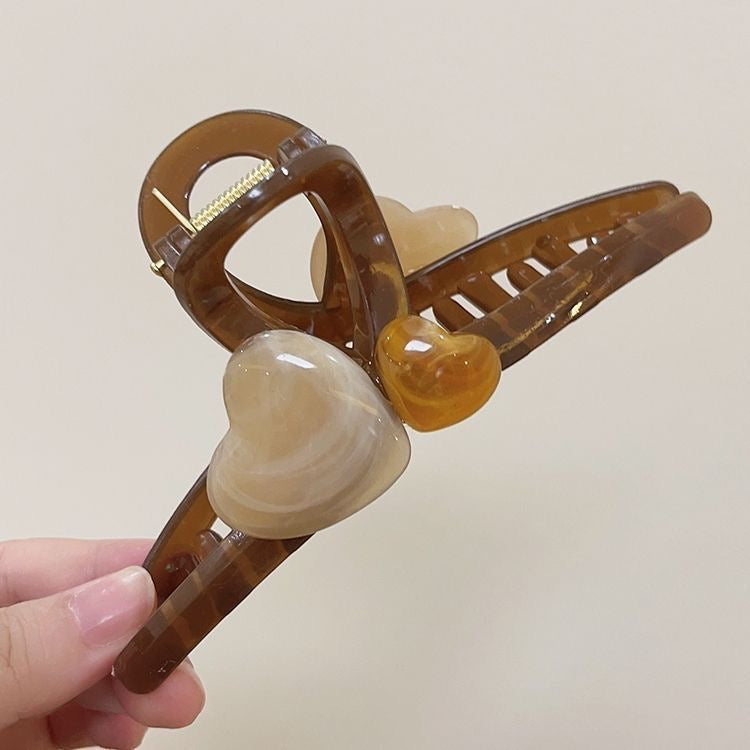 Jelly Heart Large Hair Claw Clip