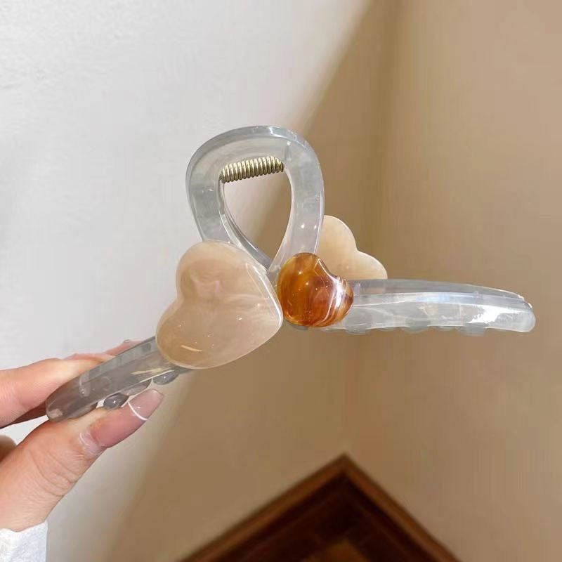 Jelly Heart Large Hair Claw Clip