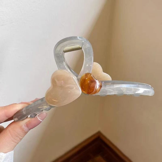 Jelly Heart Large Hair Claw Clip