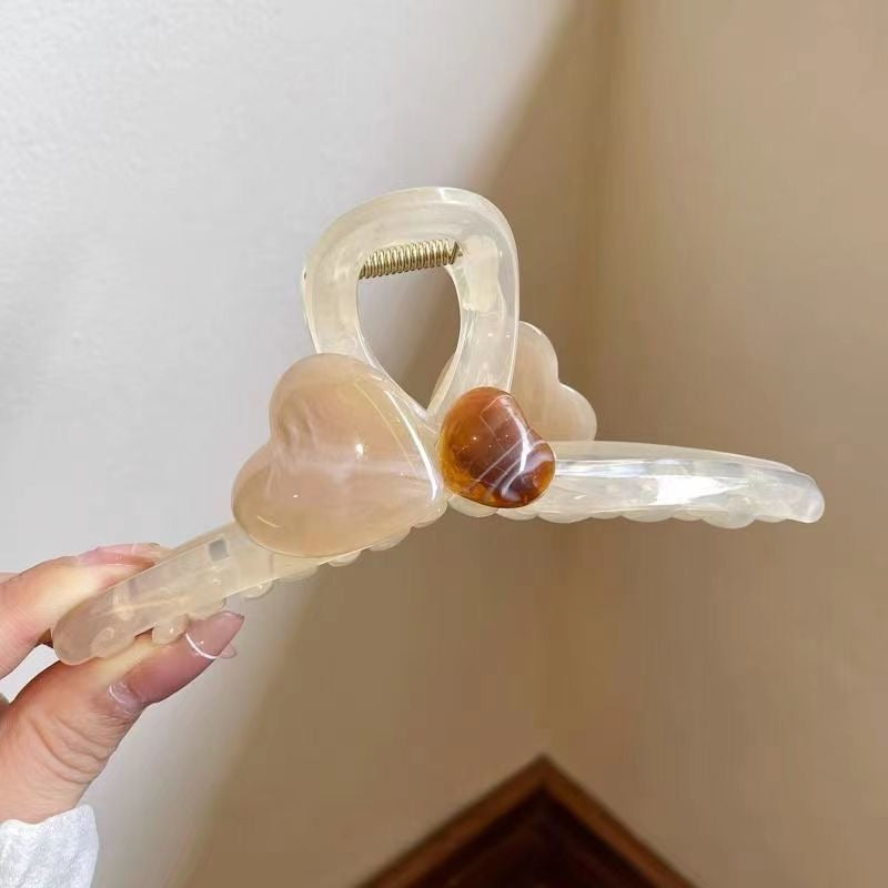 Jelly Heart Large Hair Claw Clip