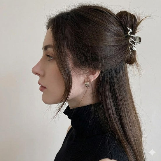 Metal Wave-shape Hair Claw Clip