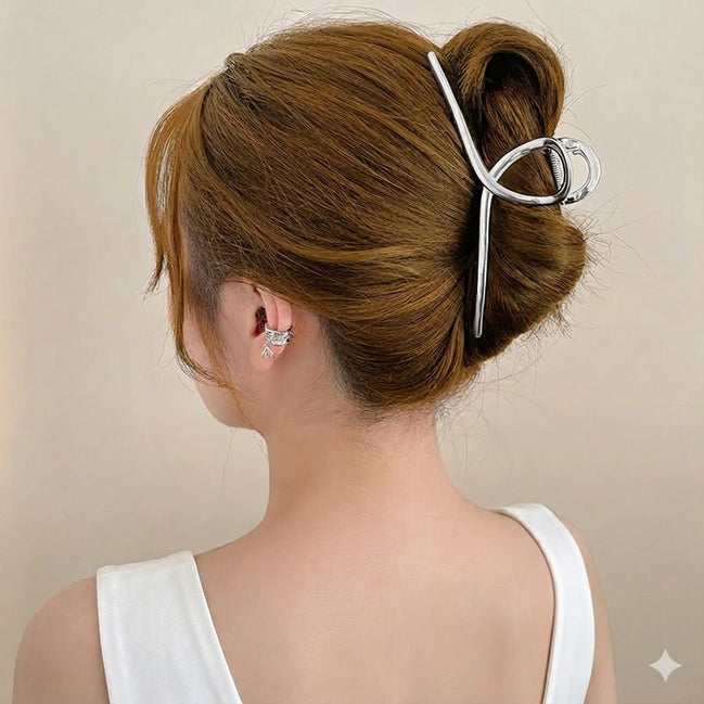 Metal Ribbon Hair Claw Clip