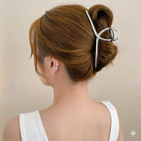 Metal Ribbon Hair Claw Clip