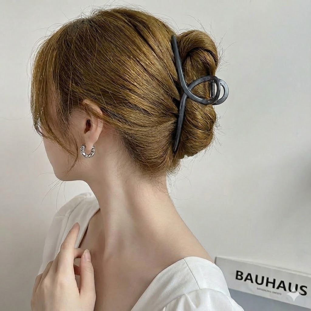 Metal Ribbon Hair Claw Clip