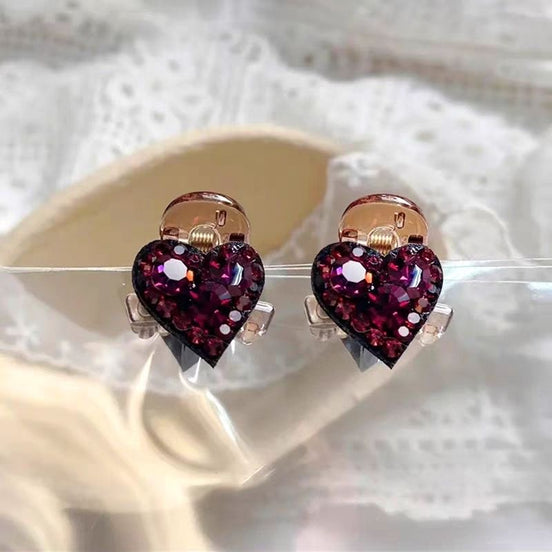 Crystal Heart Mini Hair Claw Clip