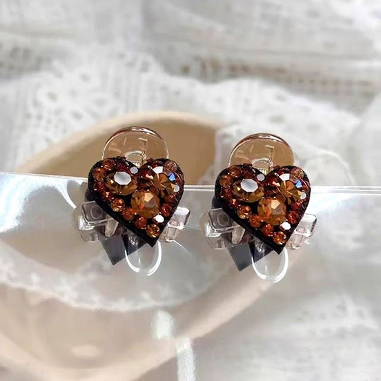 Crystal Heart Mini Hair Claw Clip