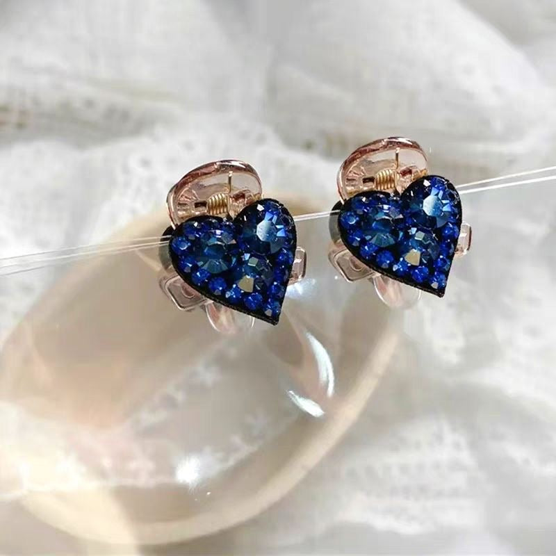 Crystal Heart Mini Hair Claw Clip