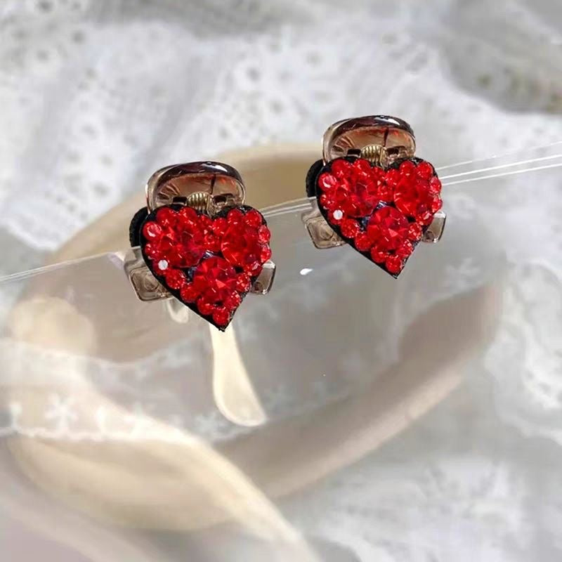 Crystal Heart Mini Hair Claw Clip
