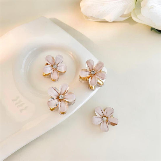Crystal Flower Mini Hair Claw Clip