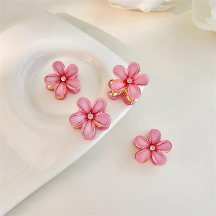 Crystal Flower Mini Hair Claw Clip