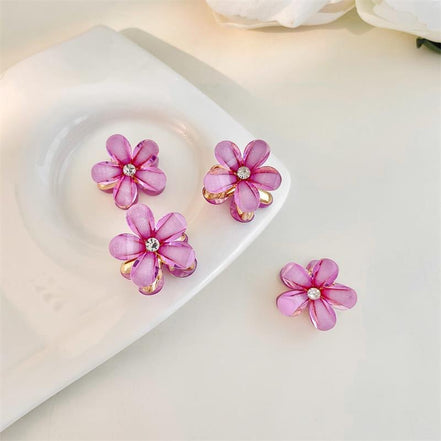 Crystal Flower Mini Hair Claw Clip