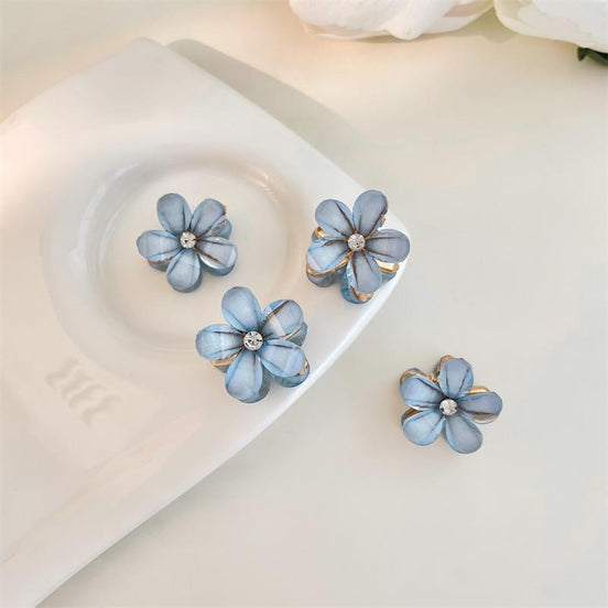 Crystal Flower Mini Hair Claw Clip
