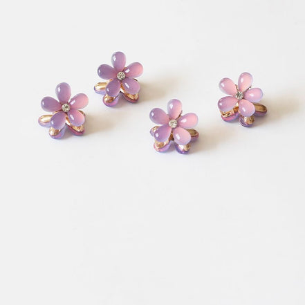 Cat's Eye Flower Mini Hair Claw Clip