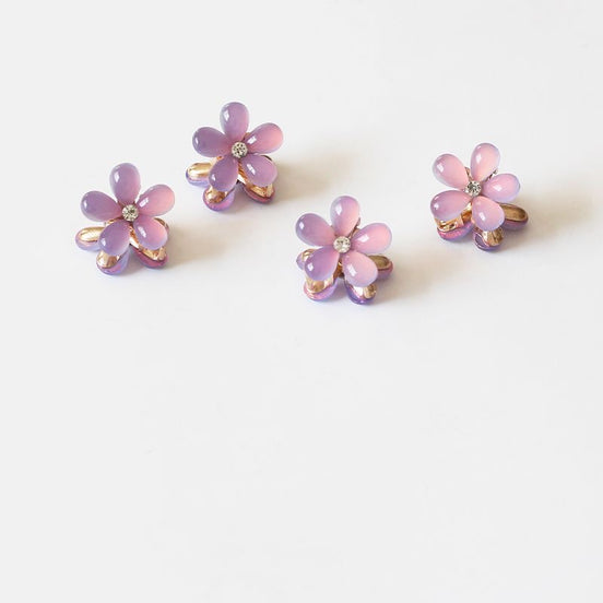 Cat's Eye Flower Mini Hair Claw Clip