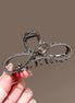 Gray Crystal Tulip Metal Hair Claw Clip