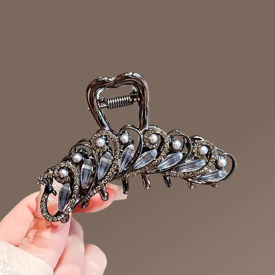 Glaze Peacock Metal Hair Claw Clip