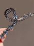 Crystal Flower Row Ribbion Metal Hair Claw Clip