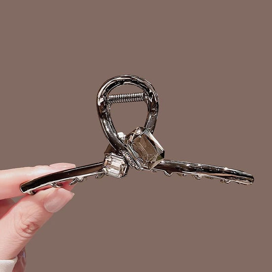 Square Crystal Metal Hair Claw Clip