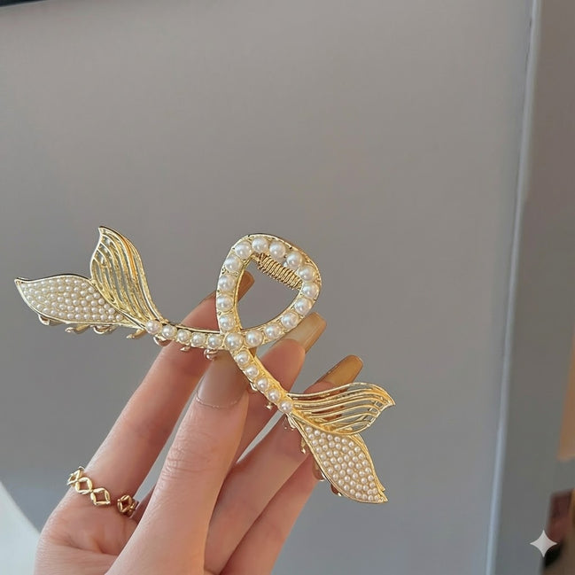 Double Mermiad Tail Metal Hair Claw Clip