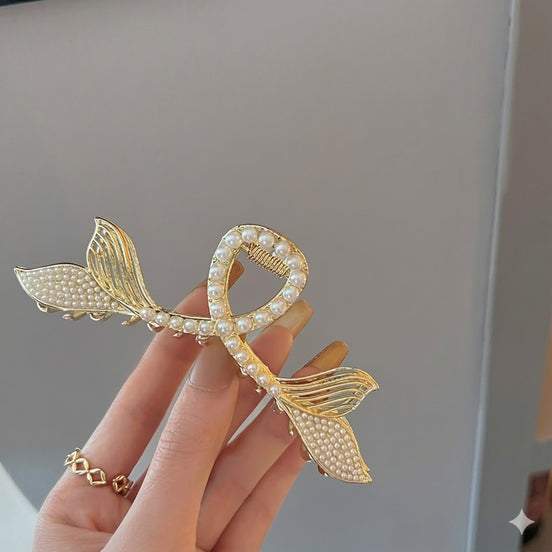 Double Mermiad Tail Metal Hair Claw Clip