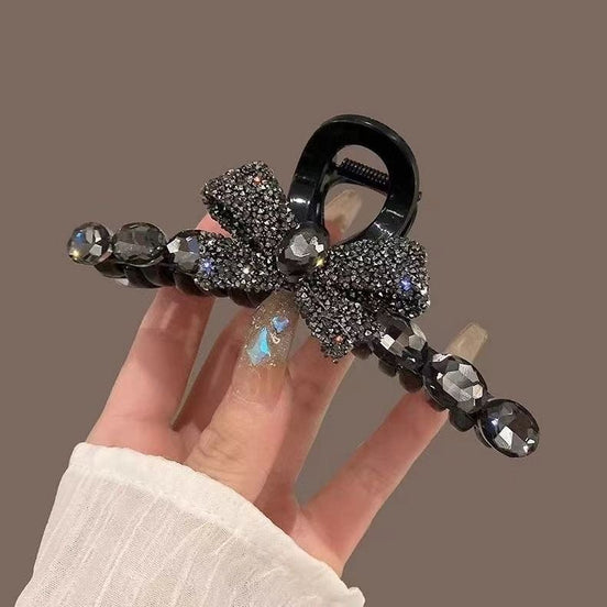 Elegant Crystal Bow Hair Claw Clip