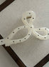 Dots Ribbon Bow Hair Claw Clip