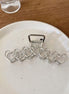 Heart Row Sliver Colour Metal Hair Claw Clip